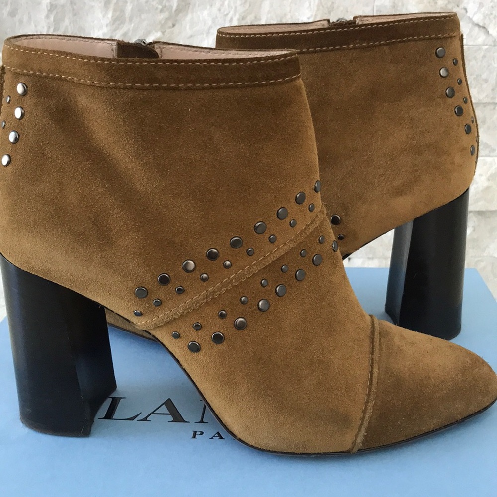 Lanvin Camel Suede Booties